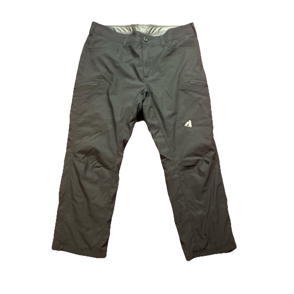 Eddie Bauer First Ascent Guide Pro Cargo Hiking Pants 40x30 Black Fleece Lined